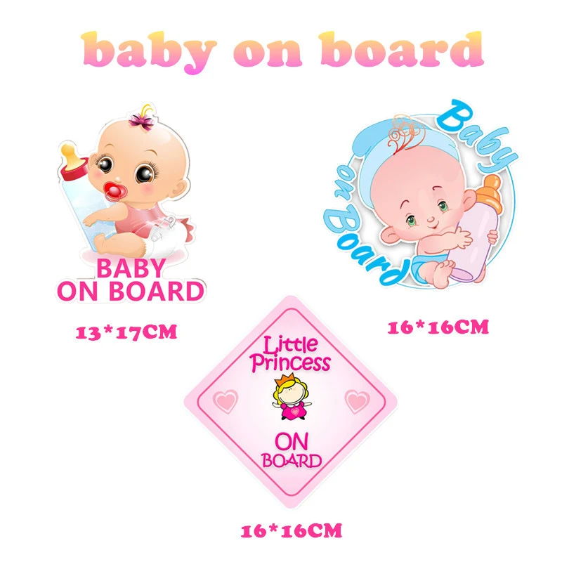 Reflecterende sticker voor auto Baby On Board Prinses Fles Verkeersveiligheid Eenvoudig aan te brengen en zichtbaar in het donker. — foto 3
