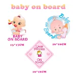 Reflecterende sticker voor auto Baby On Board Prinses Fles Verkeersveiligheid Eenvoudig aan te brengen en zichtbaar in het donker. — foto 3
