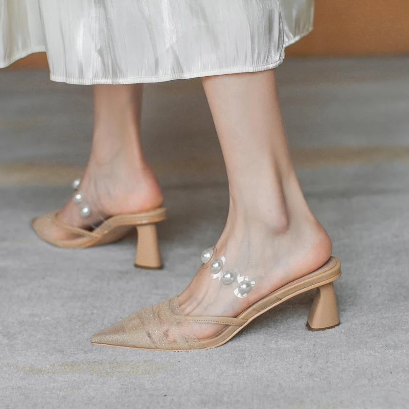 Ademende Netgaren Parel Sandalen en Slippers, voor koel comfort en stijlvolle elegantie in de zomer. — foto 5