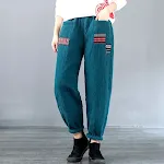 Plus Size Casual Harem Pants, Loose Fit Cotton Outerwear, Thick and Warm for Winter Comfort and Everyday Wear. — photo 1