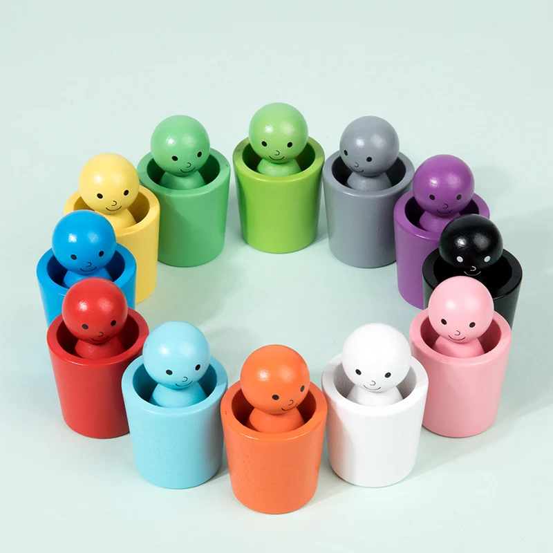 Montessori Color Villain Classification Cup Jenga Educational Toys for Kids Improves Color Recognition and Cognitive Ski — photo 3