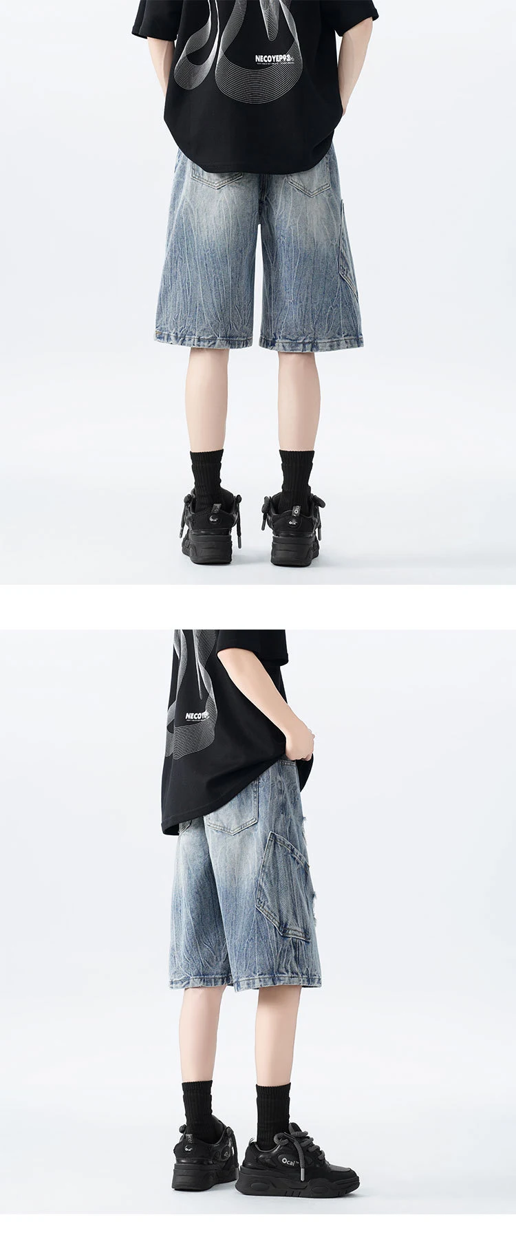 Title 6, Mooie, gewassen en gescheurde denim shorts voor...