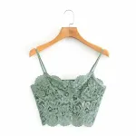 Tanktop Camis Cropped Traf Dames Chic-Tops Dunne bandjes Kant Backless Vintage Dames Sexy — foto 5