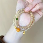 Pulseira de contas com duplo círculo e design sofisticado, um acessório de nicho requintado para adicionar um toque de elegância ao seu visual — foto 8