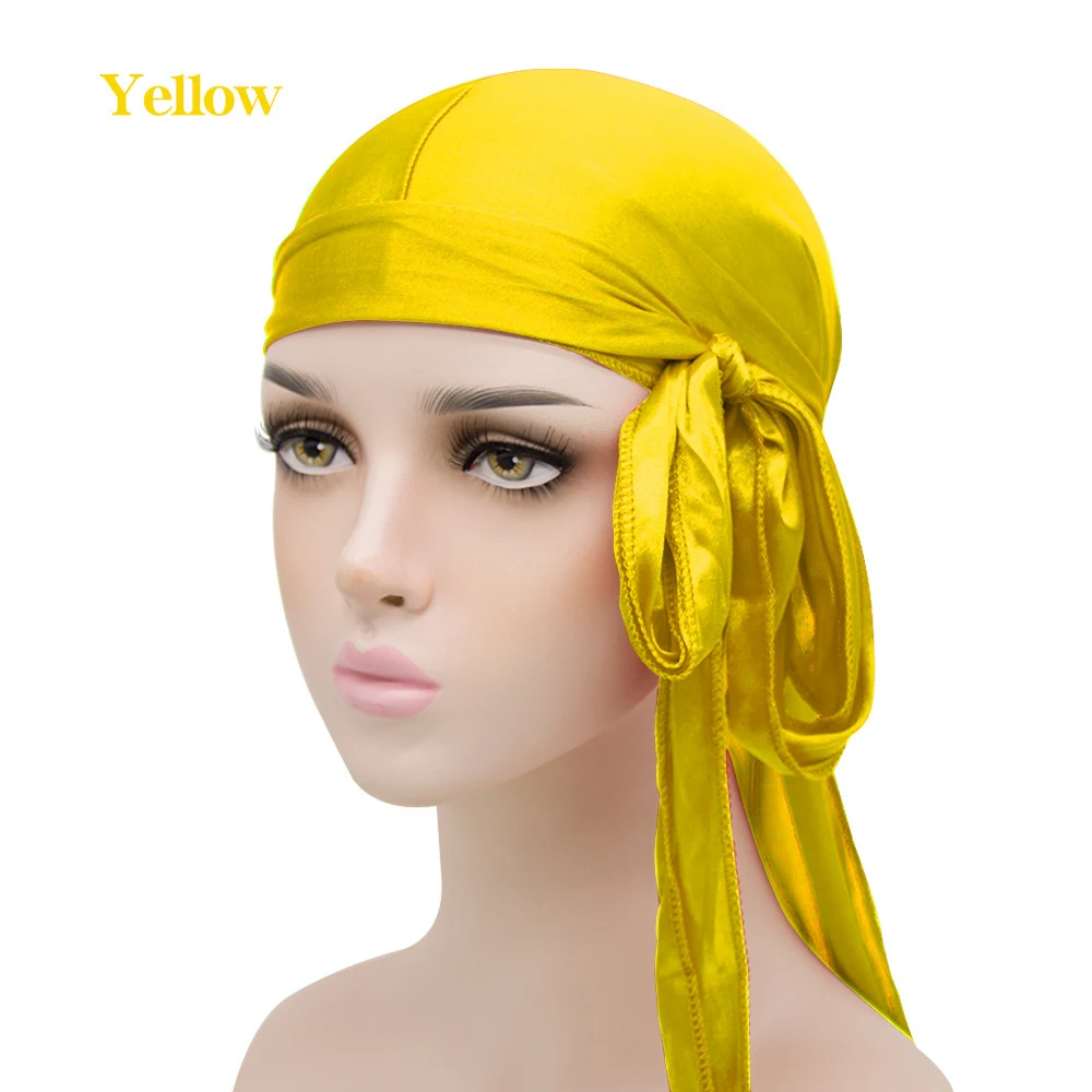 Title 19, Imitation Silk Long Tail Turban Hat Silk Pirate...