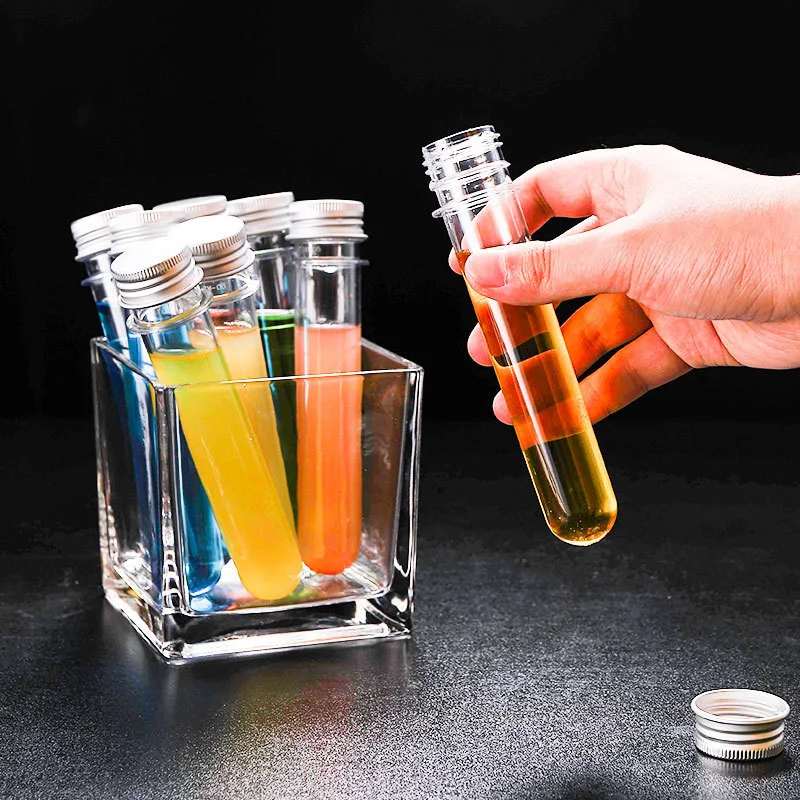 Cocktail Glass Test Tube with Lid & Luminous Base Cup. Serve cocktails in style, with a unique, light-up base perfect fo — photo 1