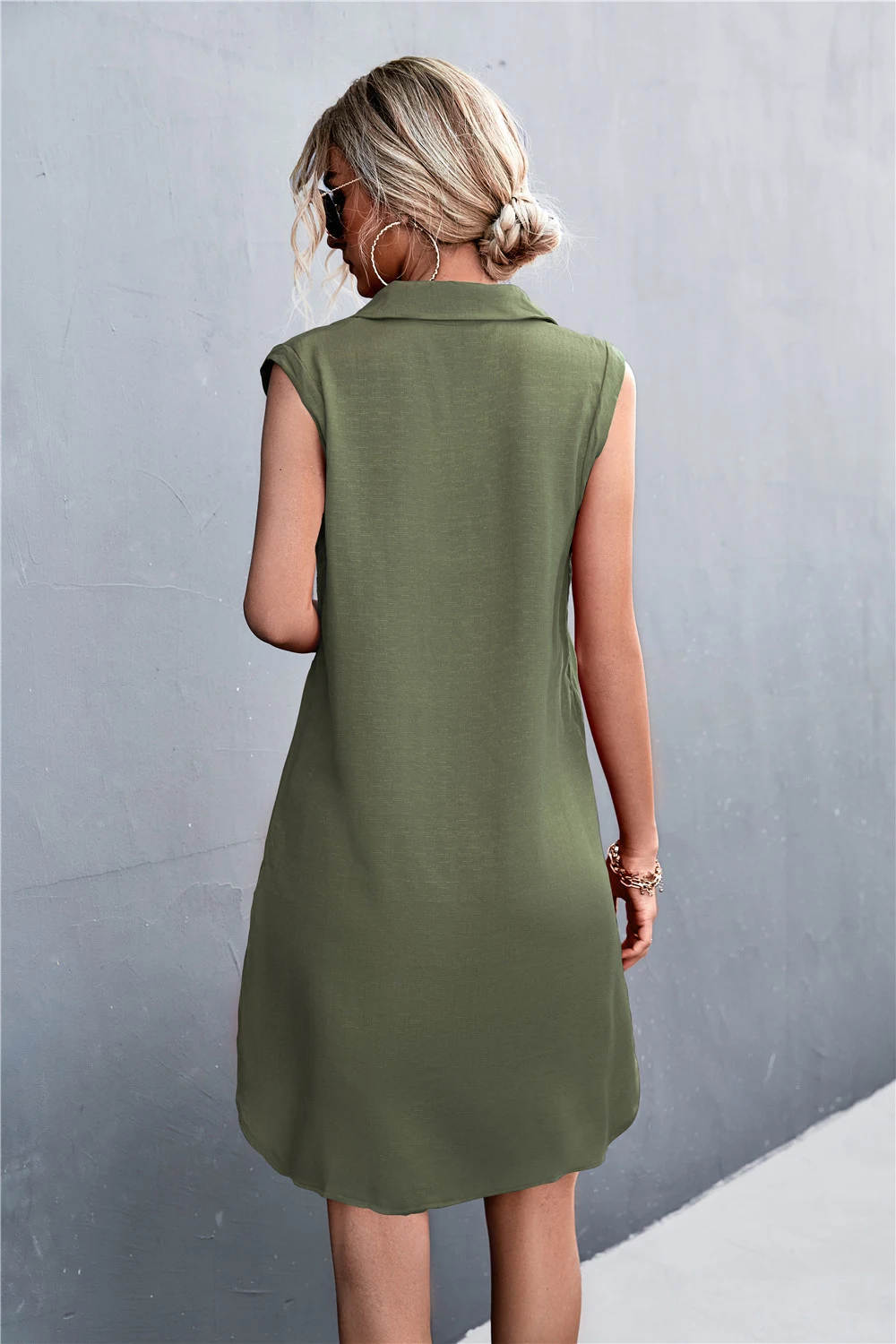 Title 5, Womens Button Sleeveless Vest Split Cotton Lin...