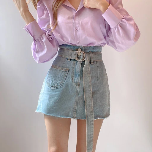 Title 24, Lapel Single-breasted Loose Casual Lantern Slee...