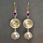 Orecchini diamanti rossi prugna 925 Color Set, un'eleganza senza tempo. Gioielli raffinati per ogni occasione. Il regalo perfetto per lei. — foto 2