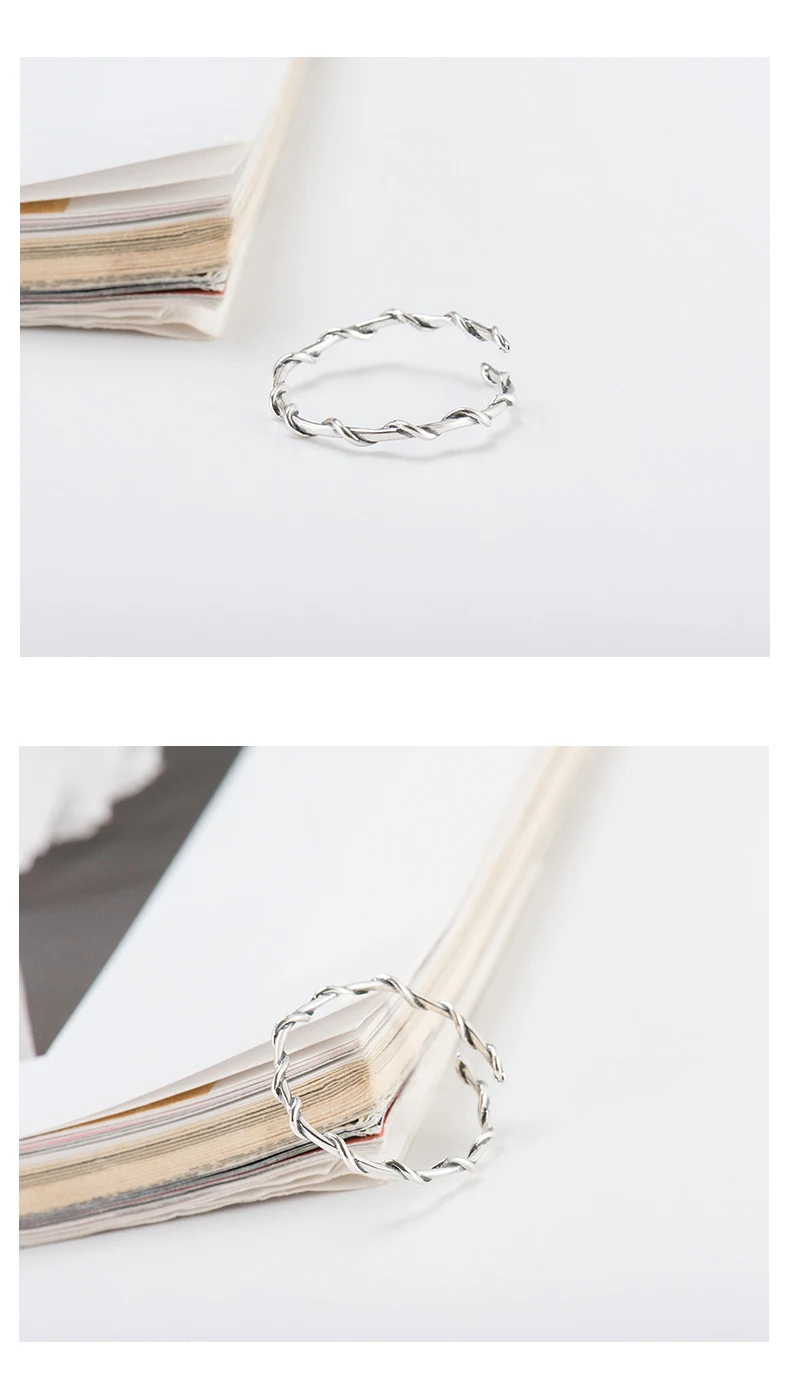 Title 1, Sterling zilveren dunne ring met taktwist Een d...