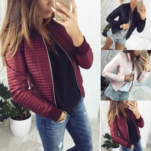 Title 2, Zipper Cardigan Solid Color Jacket