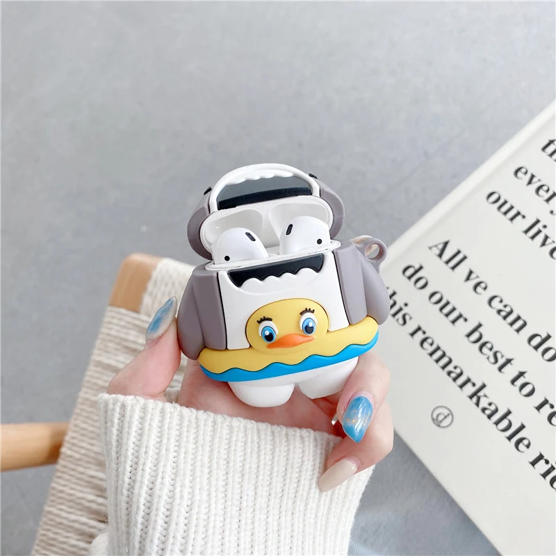 Cute Swimming Ring Shark Bluetooth Earphone Case. Protect your earbuds in style! Perfect for swimmers who love listening — photo 4
