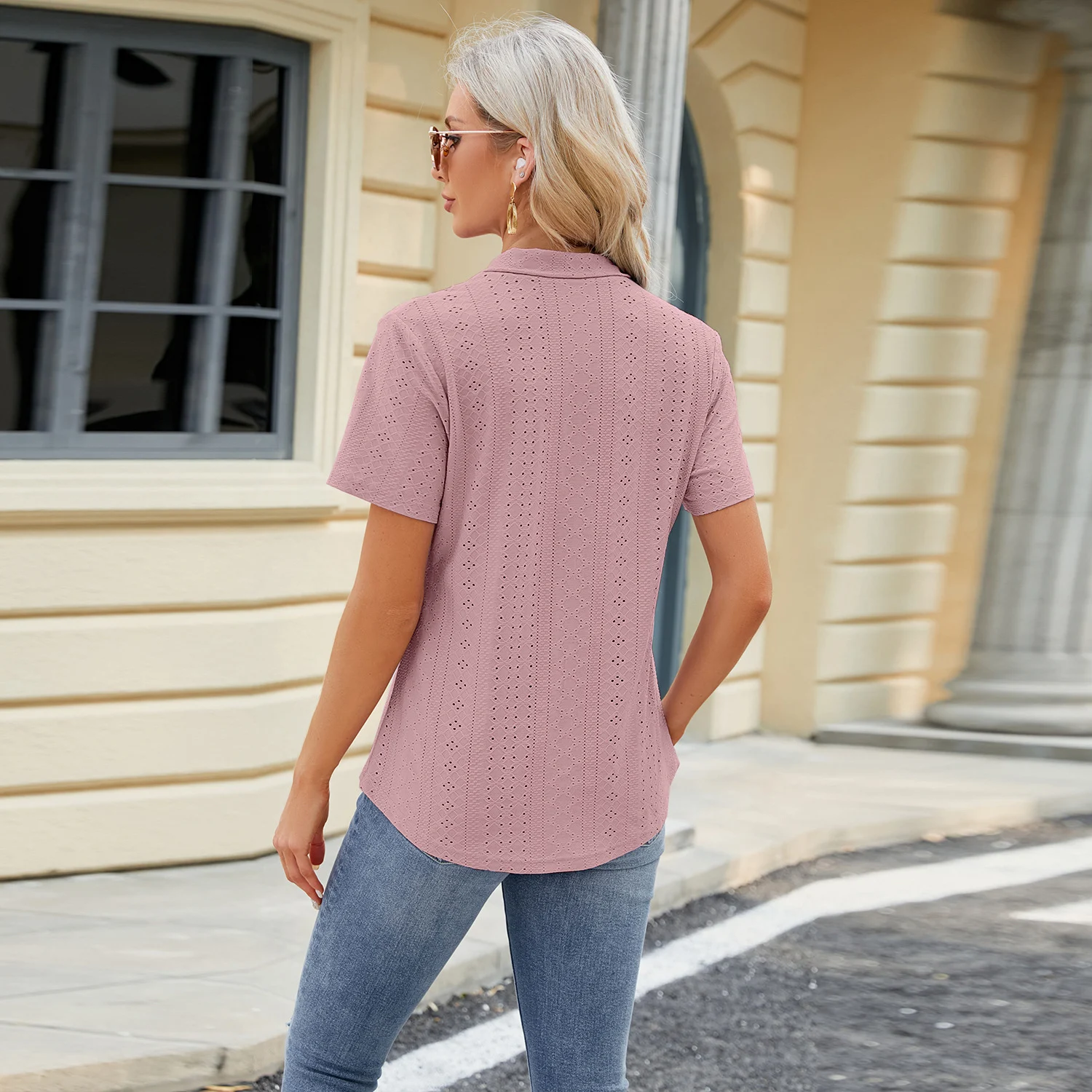 Title 11, Womens Summer V-neck Hollow Design T-shirt. Lo...