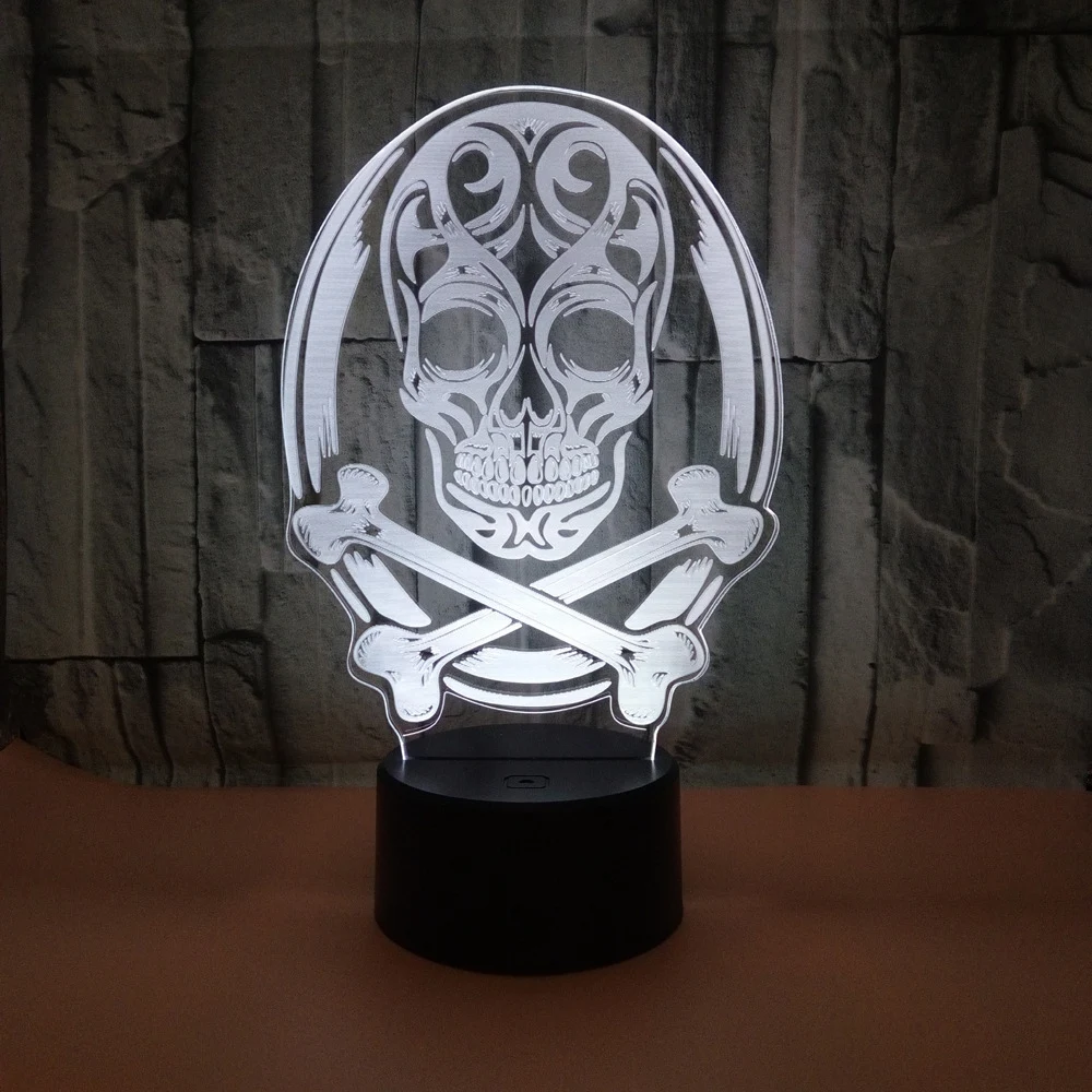 Title 13, 3D LED Color Changing Halloween Skull Night Lig...