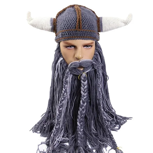 Title 5, Funny Bearded Hat Knitted Wansheng for Warmth a...