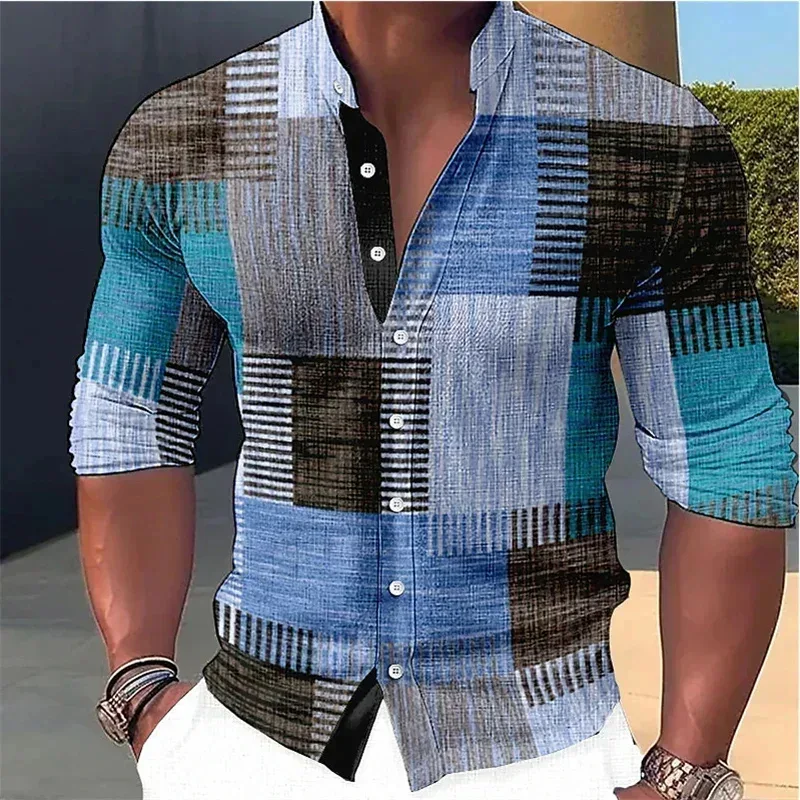Title 6, Camisa masculina com estampa musical, gola alta...