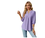 Camiseta holgada de manga larga con jacquard y cuello de encaje en color liso, perfecta para un look elegante y cómodo. — foto 2