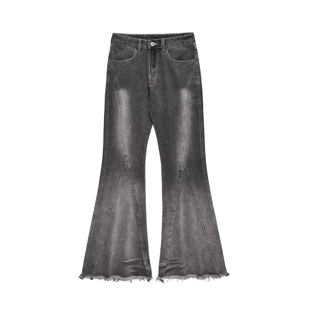 Title 8, Jeans acampanados degradados para hombre, estil...