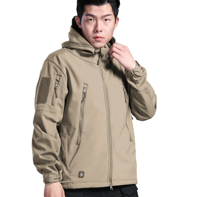 Jaqueta tática masculina com fleece à prova de vento, chuva e ideal para esportes ao ar livre, oferecendo proteção — foto 13