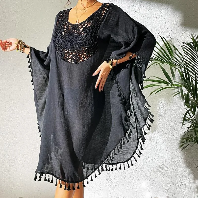 Title 22, Slub Fabric Hand Crocheting Beach Bikini Blouse...