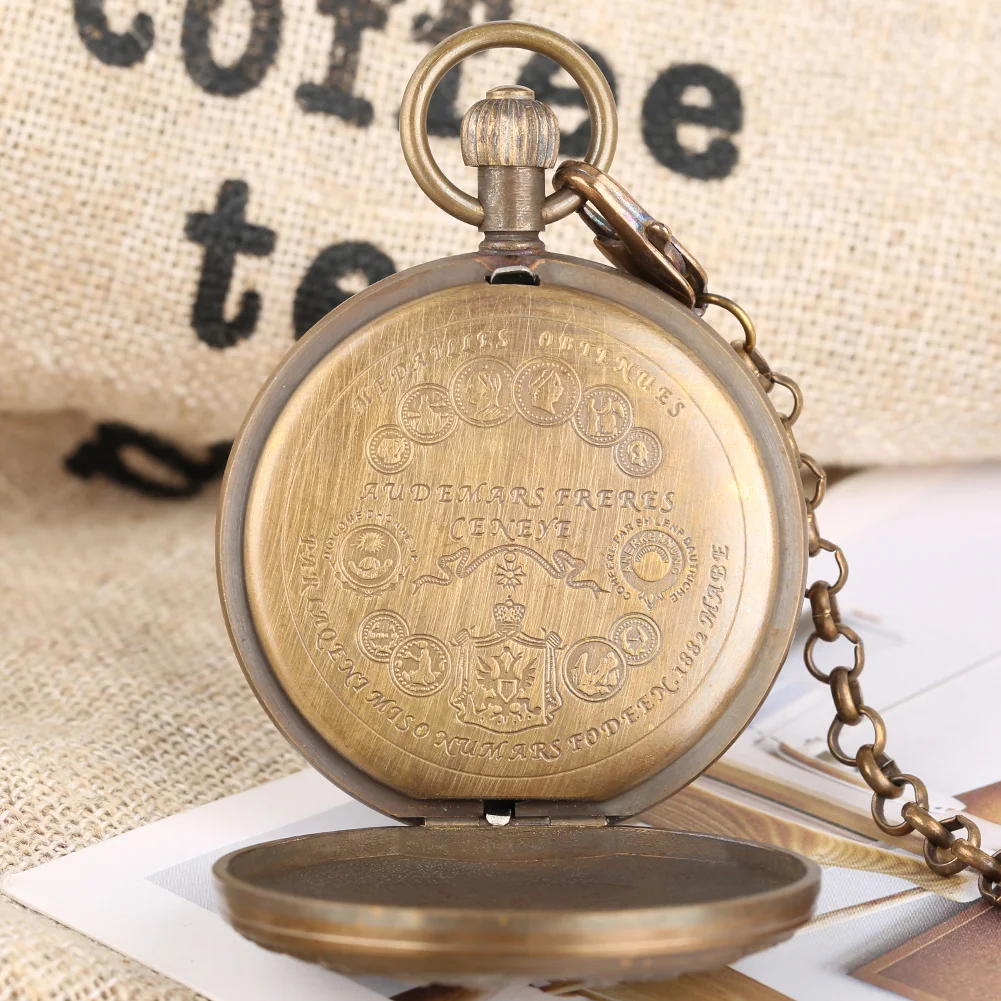 Relógio de bolso mecânico Corda manual Elegância clássica Precisão impecável Um acessório sofisticado para homens de bom gosto Presente ideal — foto 1