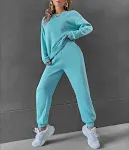 Conjunto Feminino Esportivo Casual Cor Sólida Gola Redonda Manga Longa Conforto e Estilo para Treinos ou Looks Despojados, Perfeito para Você — foto 15