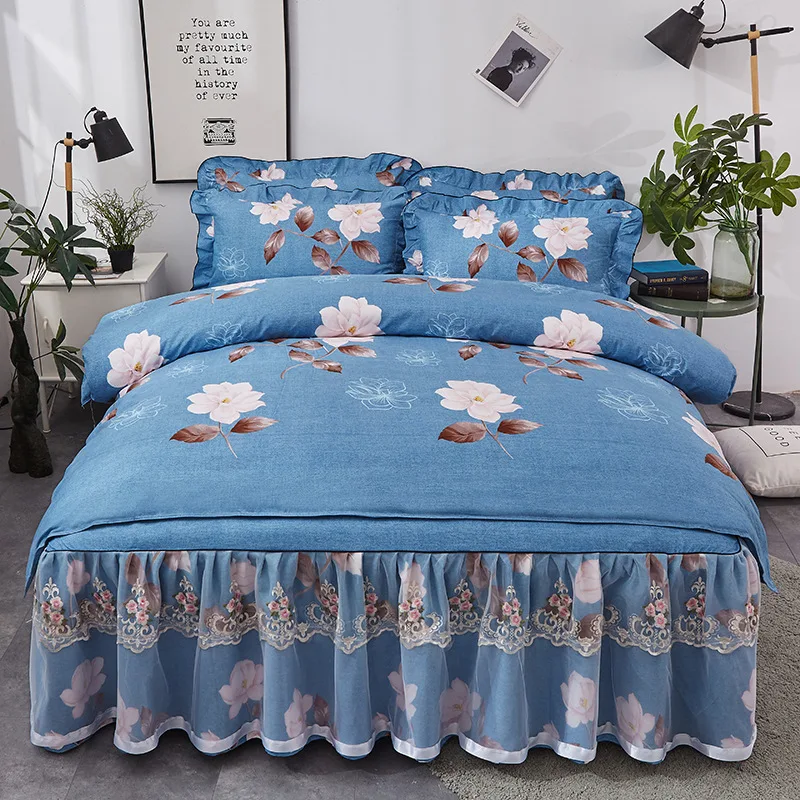 Title 4, Four-Piece Lace Bed Skirt Non-Slip, elevates yo...
