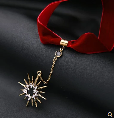 Chain Chain Chain Diamond Star Cheker Collar Colar — foto 2