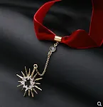 Chain Chain Chain Diamond Star Cheker Collar Colar — foto 2