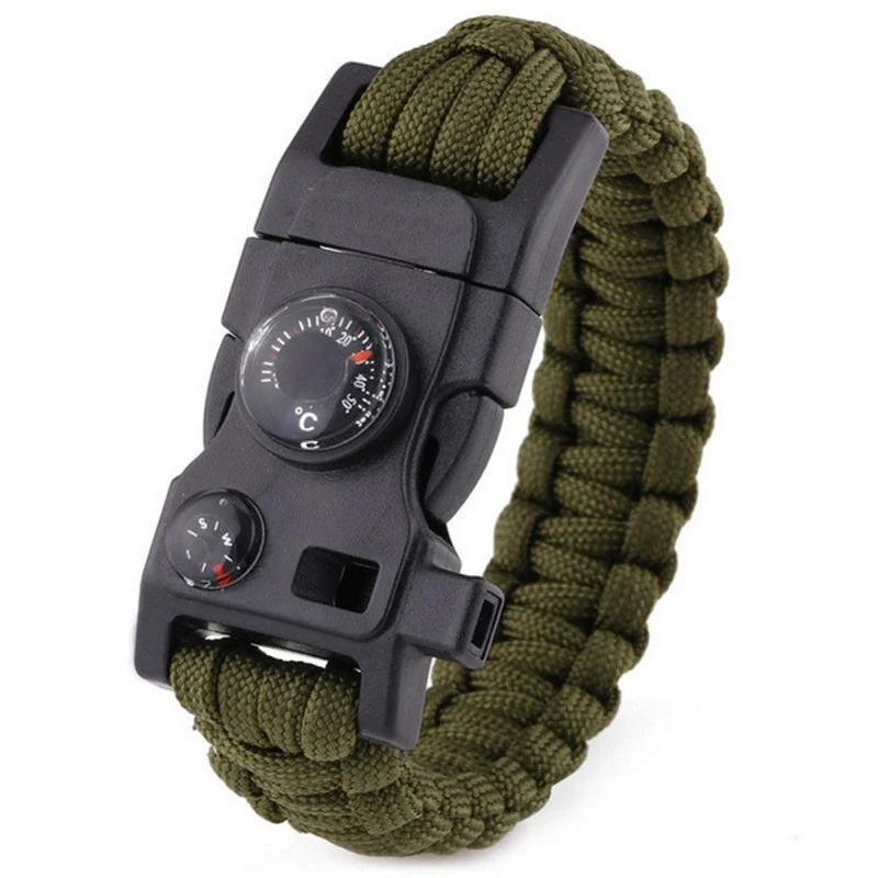 Pulseira Paracord de Sobrevivência com Corda de Paraquedas Essencial para Aventuras ao Ar Livre Resistente e Multifuncional — foto 7