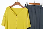 Ladies Pajamas Modal Thin Wood Ear Threaded Simple Cardigan Home Service Suit — photo 4
