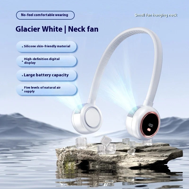 Bladeless Halter Fan with USB Portable Charging and Digital Display. Stay cool and comfortable with this convenient neck — photo 3