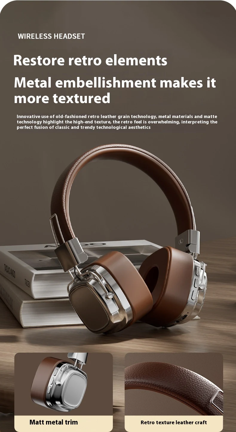 Title 1, Retro Wireless Bluetooth 5.3 Headset with Dynam...
