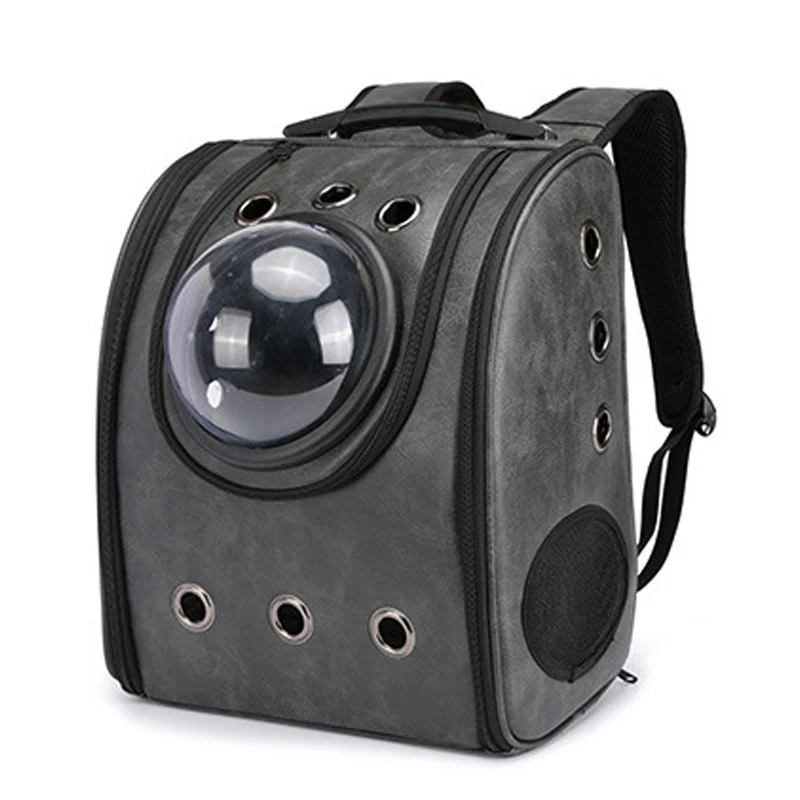 Bolsa Explosiva para Gatos Saída Gaiola Portátil Mochila para Animais de Estimação Cão Gato Bolsa PU Mochila para Gatos Confortável e Segura — foto 2