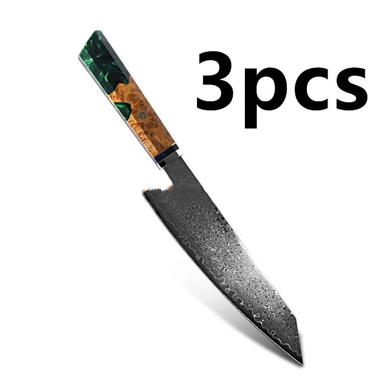 Faca de Chef Damascus para Culinária Japonesa. Corte Preciso e Afiado. Ideal para Sushis, Sashimis e Preparos Delicados com Elegância. — foto 14