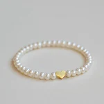 Pulseira de pérolas naturais de água doce feminina Joia elegante e delicada Presente ideal para mulheres Sofisticação e beleza — foto 4