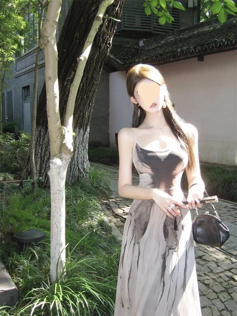 Title 3, Chinese Style Ink Butterfly Suspender Dress