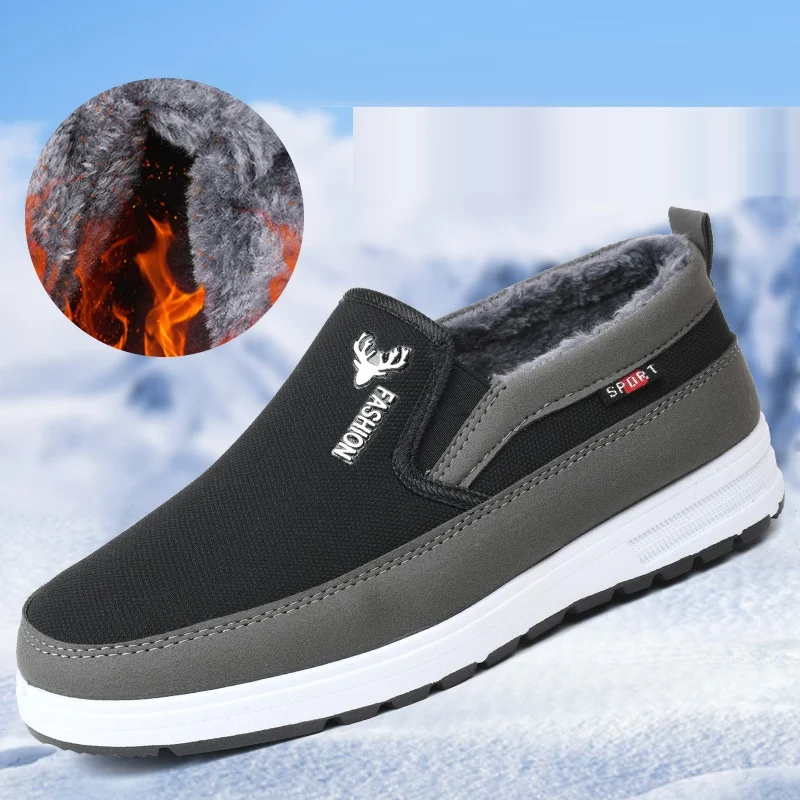 Herren Casual Herbst- und Winter-Schuhe, neu, wattiert mit Samt, ideal für kalte Tage, bieten Wärme und Komfort. — foto 5