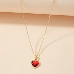 Colar com pingente de coração elegante vintage feminino. Adicione um toque romântico e sofisticado ao seu visual com este colar charmoso e atemporal. — foto 12