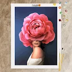 Pittura Decorativa Digitale Fiori Senza Cornice Stile Olio Fotografico. Arreda la tua casa con arte floreale e un tocco moderno. — foto 4