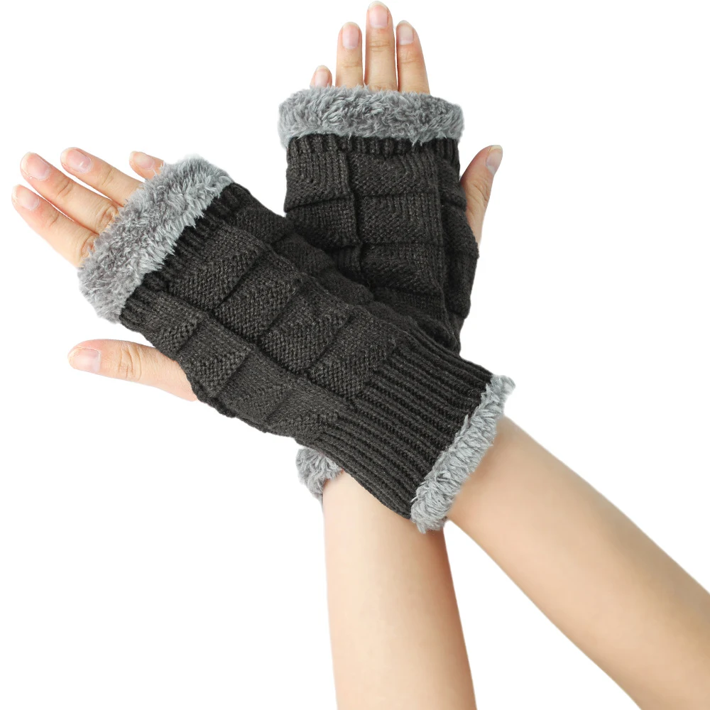 Title 6, Plush Gloves Knitted Wool Womens Warmth