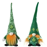 Enfeite de gnomo de folha verde com boneca pequena. Decoração encantadora para prateleiras, mesas e outros, adicionando alegria e charme. — foto 2