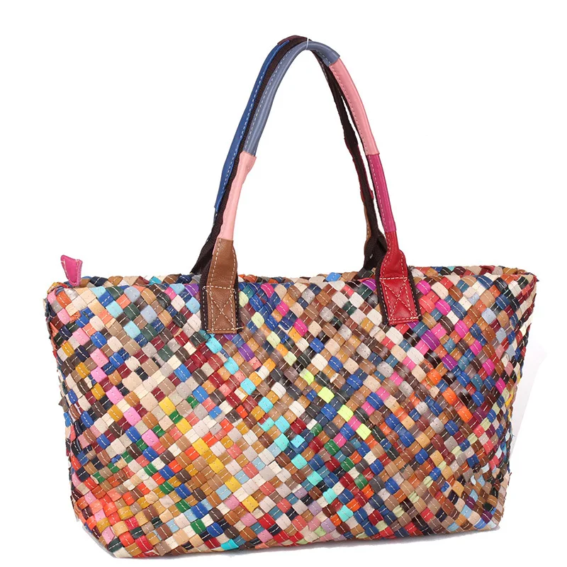 Hand-woven color bag, a stylish and practical choice for everyday use. Perfect for shopping, the beach, or adding a touc — photo 5