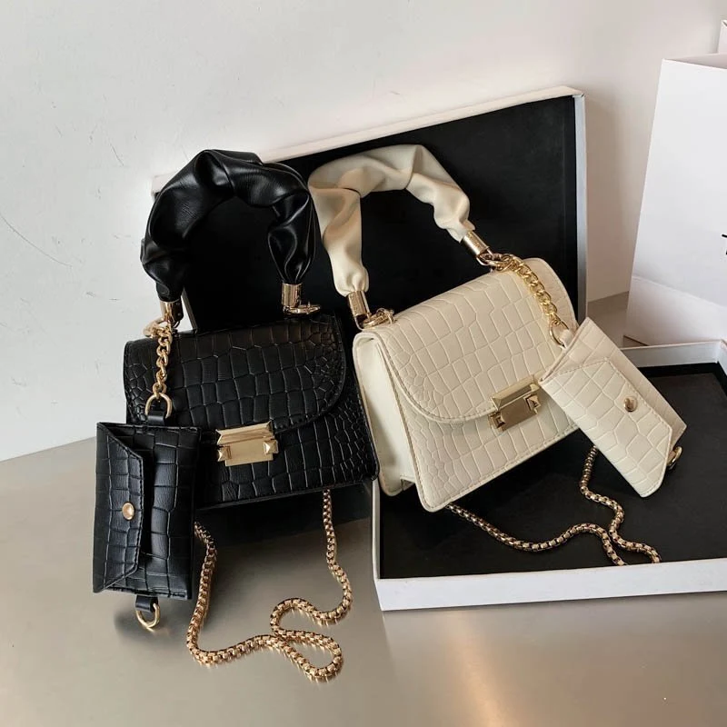 Western Style Schoudertas met Ketting, Handtas. Draag je essentials stijlvol en gemakkelijk met deze modieuze schoudertas, perfect voor dagelijks gebruik. — foto 1