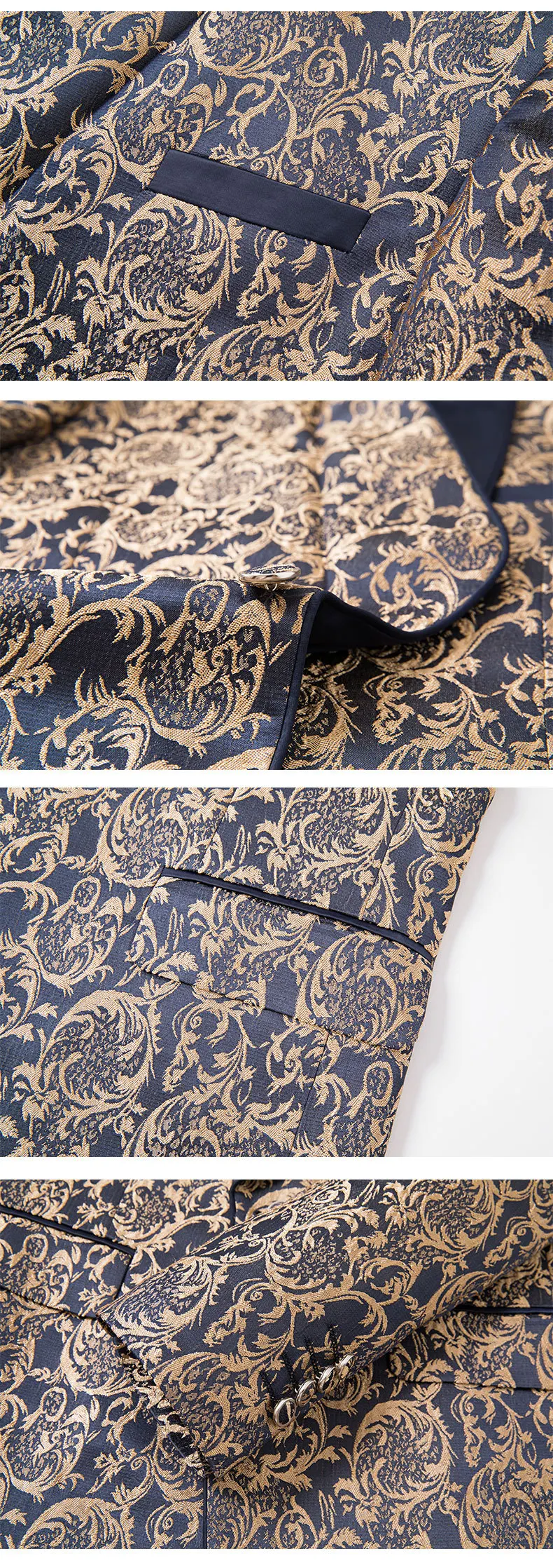 Title 15, Mens Jacquard Suit Wedding Dress Suit Sophisti...