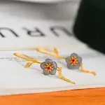 Smoky Gray Flower Earrings