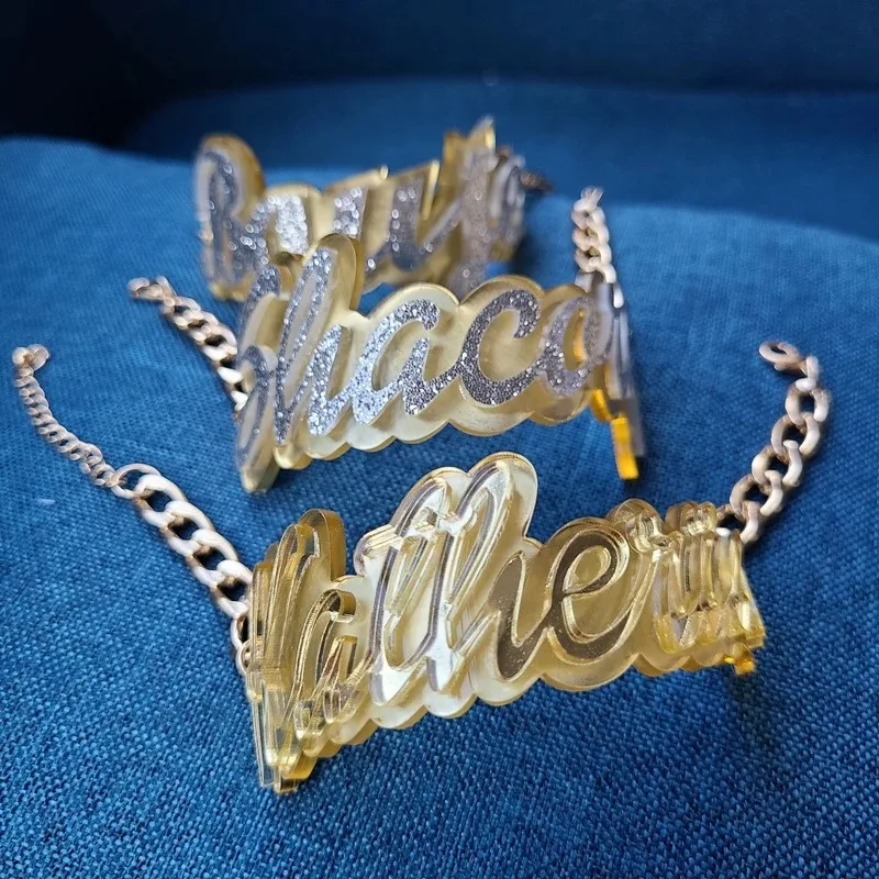 Title 5, Conjunto de pulseiras femininas com nomes em ac...