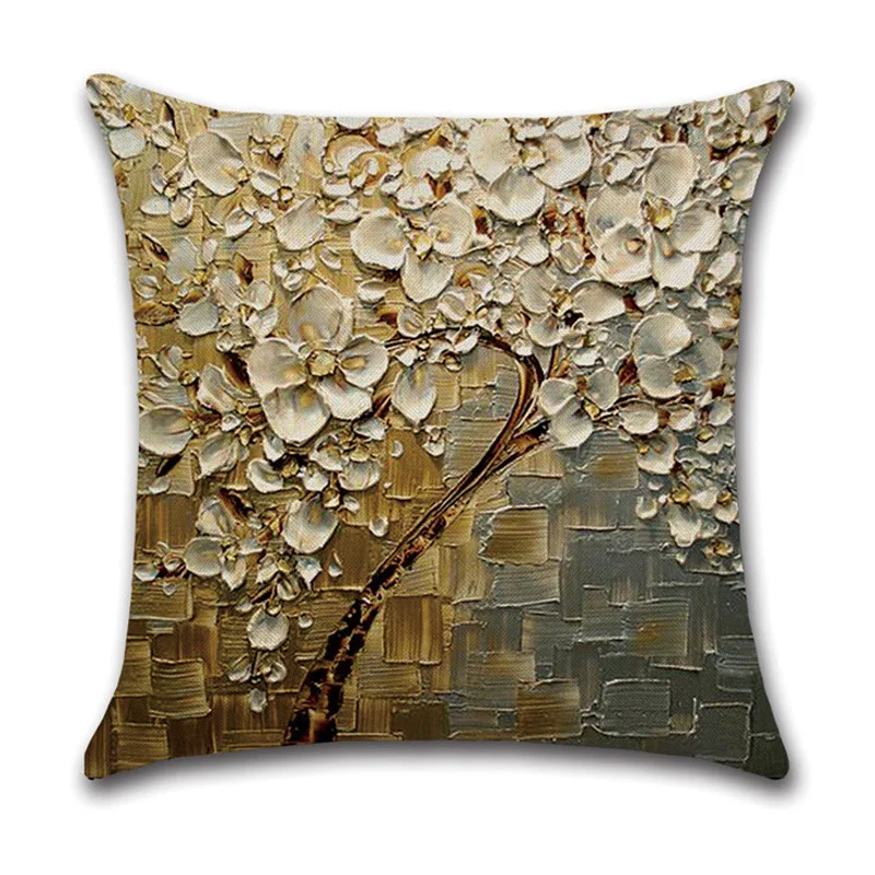 Capa de almofada linho paisagem outono arte decorativa folhas vermelho amarelo branco para um toque aconchegante e elegante. — foto 26