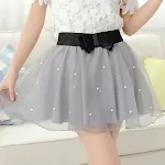 Pearl organza skirtgrey