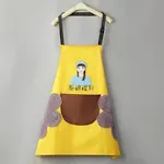 Yellow cook wiping hands